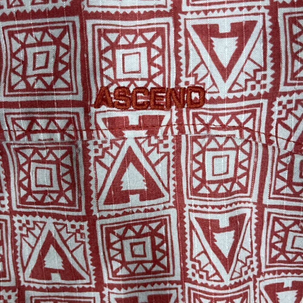 Ascend Men's Short Sleeve Salmon Geometric Print Small Cotton Blend! - Picture 7 of 7